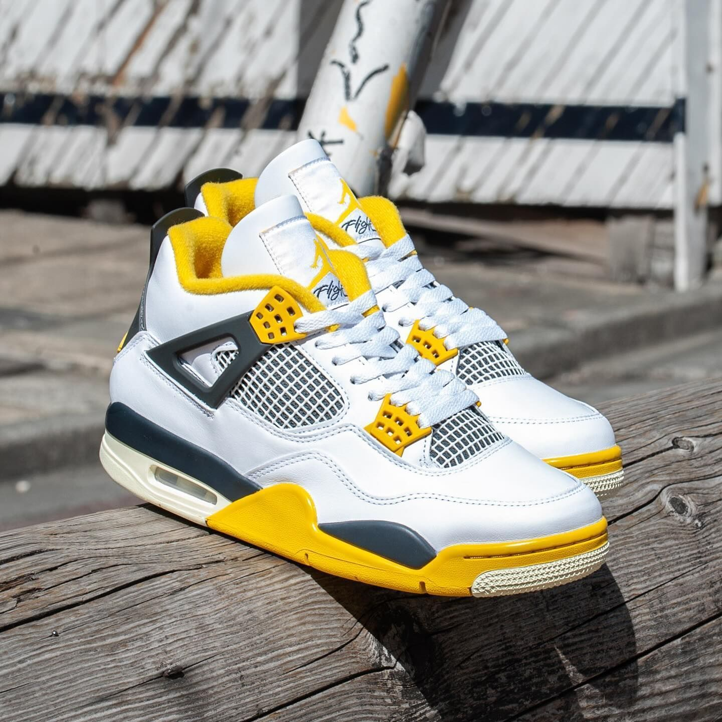 On Sale Women s Air Jordan 4 Retro Vivid Sulfur Sneaker Shouts